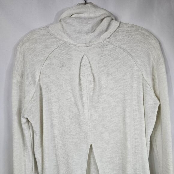 We The Free Split Back Turtleneck Sz S Exposed Seam Tunic White Boho Relaxed Fit - Picture 4 of 9